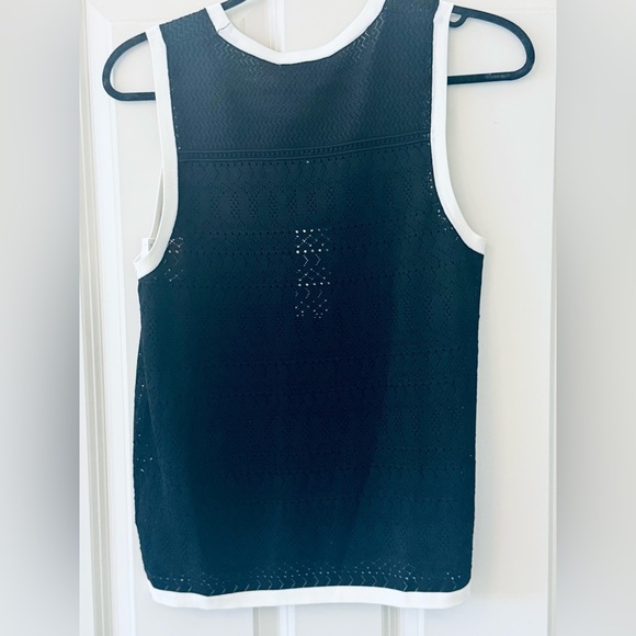 Jason Wu Pointelle Sleeveless Sweater with White Trim - Picture 5 of 8